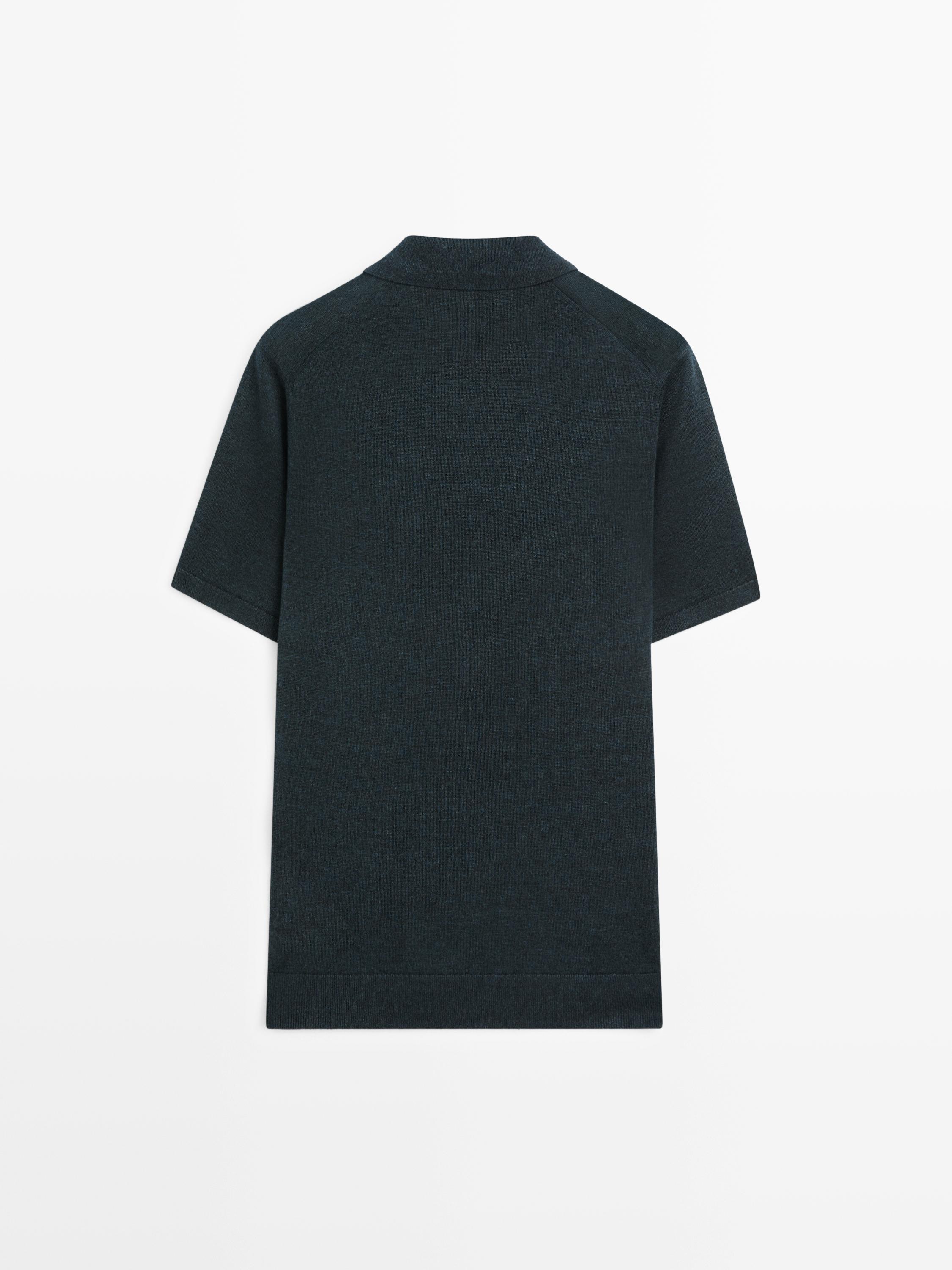 Pull polo en lin à col V